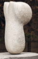 Sculpture 1978,
white Cristal marble, 116 × 57 × 65 cm, 
base, cement, 24 × 104 cm

