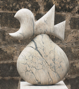 Sculpture 1978,
Carrara Gioia marble, 105 × 84 × 22 cm, 
base, travertine, 13 × 59 × 59 cm
