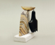 Sculpture 1985,
Egyptian alabaster, Belgian black marble, 11 × 11 × 8 cm, 
base, white marble, 2 × 10 × 5 cm