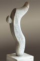 Sculpture 1987,
Carrara marble, 108 × 52 × 14 cm, 
base, white marble, 16 × 40 × 40 cm
