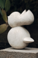 Sculpture 1976,
Carrara Gioia marble, 85 × 35 × 62 cm,
base, cement
